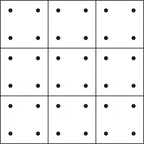 Fig. 3. A depiction of the distribution of degrees of freedom in the linear DG space. The nodal basis on each element is built from the Legendre nodes to illustrate that degrees of freedom are not shared between elements.