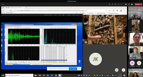 Figure 4. Testing of the AE setup carried by NGV staff under remote direction from the GCI Science team by video conference.