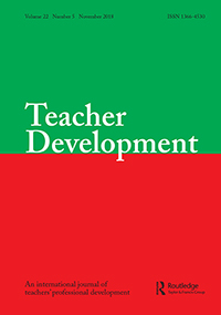 Cover image for Teacher Development, Volume 22, Issue 5, 2018