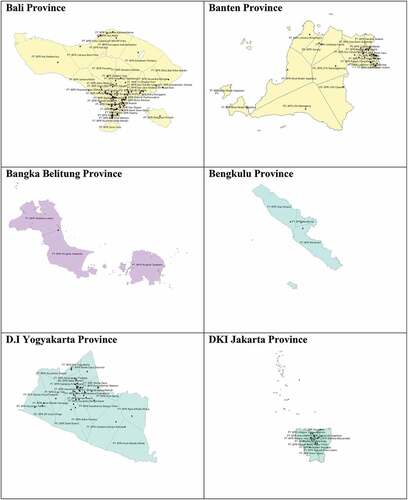 Figure A1. Thiessen Polygons for Each Province in Indonesia.