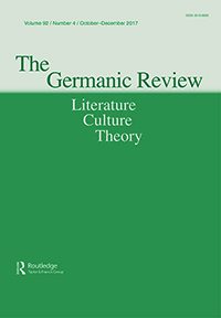 Cover image for The Germanic Review: Literature, Culture, Theory, Volume 92, Issue 4, 2017