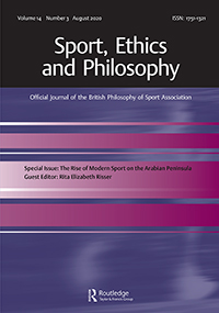 Cover image for Sport, Ethics and Philosophy, Volume 14, Issue 3, 2020