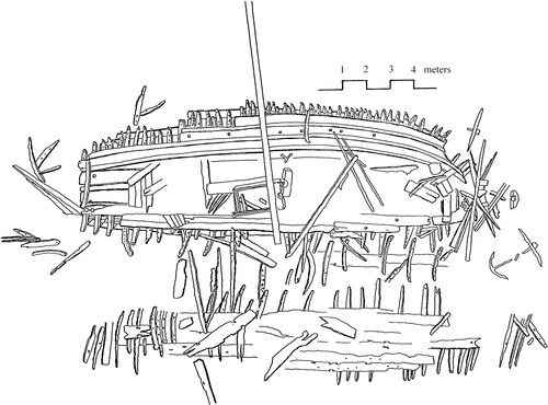 Figure 2. A drawing of the Metskär wreck during the excavation in 1987 by Hannu Konttinen. FHA archives, Photo: Riikka Tevali.