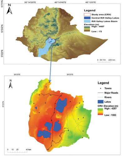 Figure A1. Location of the Great Ethiopian Rift Valley (Hatch & Wells, Citation2012) and the study area CRV.