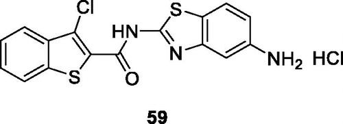 Figure 36. Benzothiophene carboxamide chloroaminobenzothiazole derivative 59.