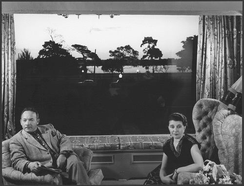 Figure 3. Stanley and Sylvia Korman at their home at Rameta flats, 67 Queen’s Road, Melbourne. They were clients of Melbourne furniture store Berkowitz and later, of Noel Coulson. Photograph by Wolfgang Sievers, National Library of Australia.