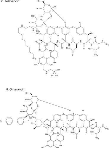 Figure 1 Chemical structures of select antibiotics active against Gram-positive cocci.