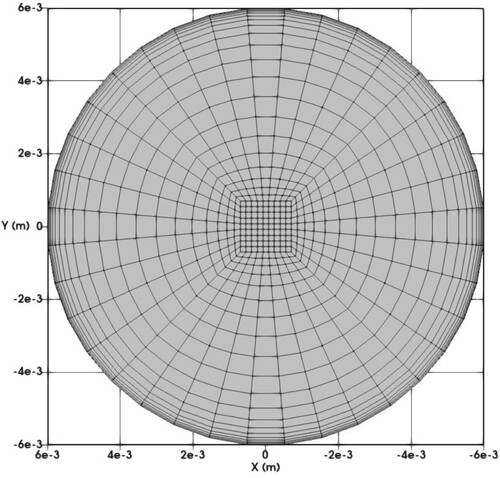 Figure 10. Cross-sectional view of the grid near the inlet.