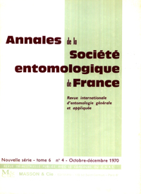 Cover image for Annales de la Société entomologique de France (N.S.), Volume 6, Issue 4, 1970