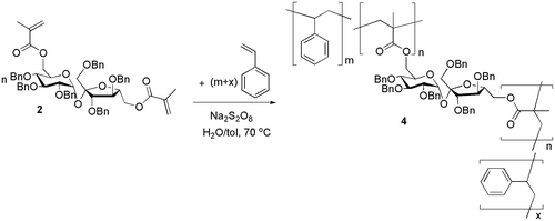 Scheme 2. Synthesis of the cross-linked polymer 4.