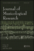 Cover image for Journal of Musicological Research, Volume 25, Issue 3-4, 2006
