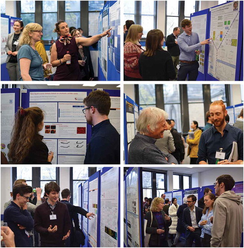 Figure 4. Curious conference participants eager to learn about the interesting research taking place within the liquid crystals community during the poster sessions.