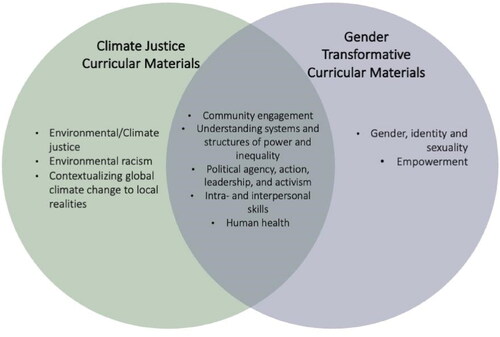 Figure 2. Curricular areas of overlap and differentiation.
