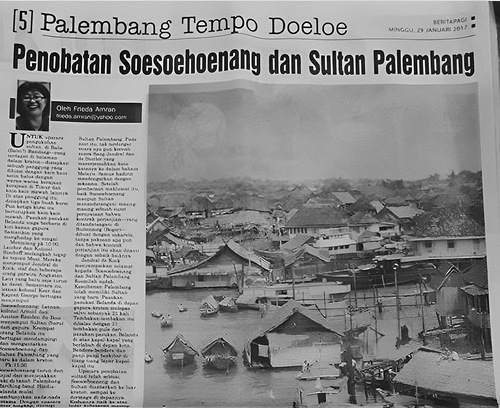 Figure 1. News Morning Newspaper, “The Coronation of Soesoehoenang and the Sultan of Palembang”.