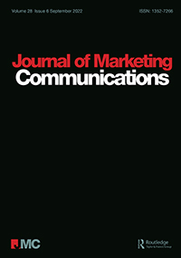Cover image for Journal of Marketing Communications, Volume 28, Issue 6, 2022