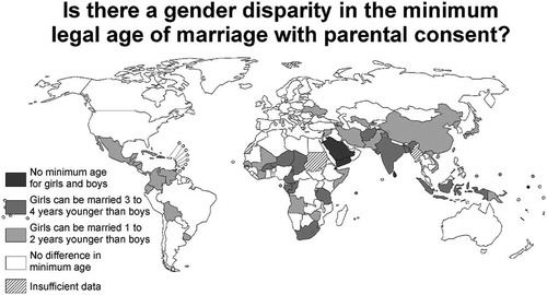Figure 4. Is there a gender disparity in the minimum legal age of marriage with parental consent?