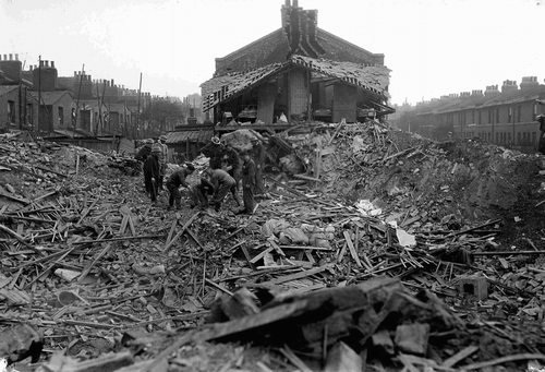 Figure 7. Bombed housing in Hackney Wick, 1941 © [Hackney Archives].