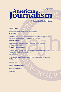 Cover image for American Journalism, Volume 35, Issue 1, 2018