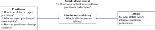 Figure 1. Framework for exploring the practitioner’s contribution to effective service delivery.