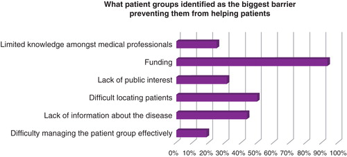 Figure 1. The main barriers facing rare disease patient groups in the UK.