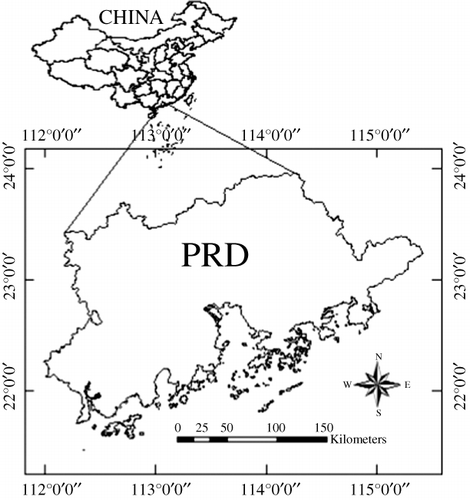 Figure 1. The location of the study area in PR China.