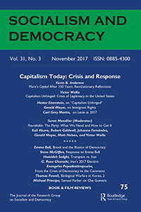 Cover image for Socialism and Democracy, Volume 31, Issue 3, 2017