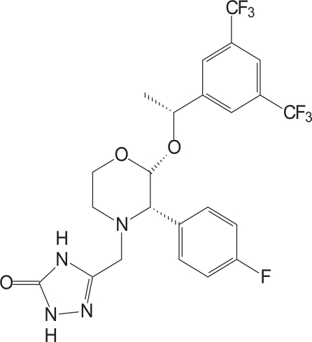 Figure 1 Aprepitant’s active chemical structure.