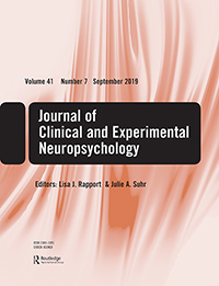 Cover image for Journal of Clinical and Experimental Neuropsychology, Volume 41, Issue 7, 2019