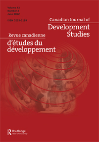 Cover image for Canadian Journal of Development Studies / Revue canadienne d'études du développement, Volume 43, Issue 2, 2022