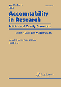 Cover image for Accountability in Research, Volume 28, Issue 8, 2021