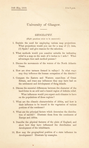 Figure 4. Examination Paper, 1910