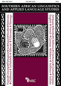 Cover image for Southern African Linguistics and Applied Language Studies, Volume 33, Issue 2, 2015