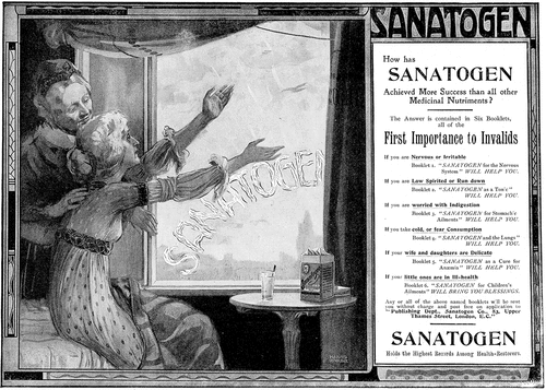 Figure 6. Sanatogen and visions of a return to health. From author’s collection.