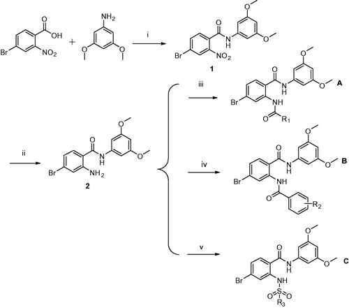 Scheme 1. Synthetic routes of compounds.