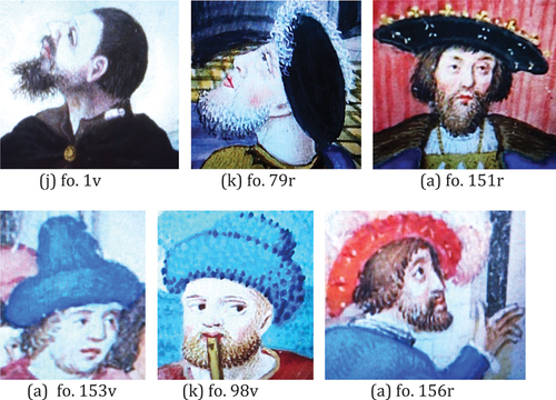 Figure 14. Comparison of Horenbout Facial Images with Le Chemin de Paradis.