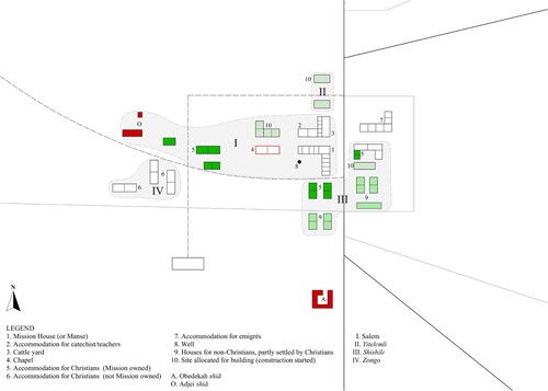 Figure 2. Plan of Abokobi (drawn by Nadia Gaiarin, 2021. Courtesy E.S.K. Sewordor).