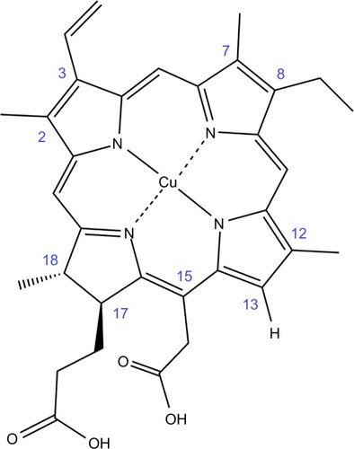 Figure 2 Structure of copper isochlorin e4.