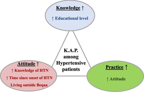 Figure 3 Major factors affecting KAP among patients with hypertension.