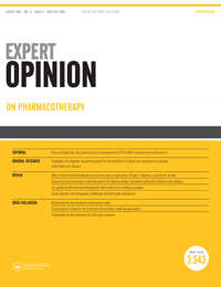 Cover image for Expert Opinion on Pharmacotherapy, Volume 17, Issue 11, 2016