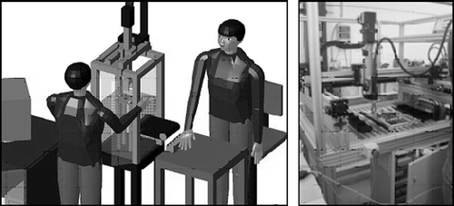 Figure 6 Simulation of the proposed system, and real manipulator.