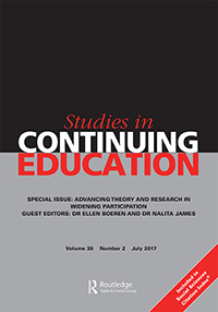 Cover image for Studies in Continuing Education, Volume 39, Issue 2, 2017
