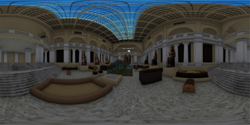 Figure 7. The existing Egyptian museum roof rendered panorama (developed by the author, 2023).