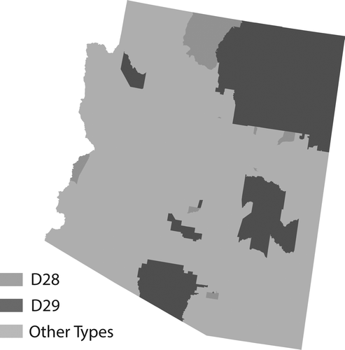 Figure 9. The type level of the classification for Group D in Arizona.