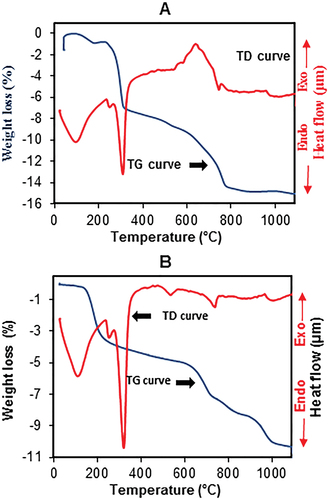 Figure 3. DTA-TGA curves of the prepared formulations.