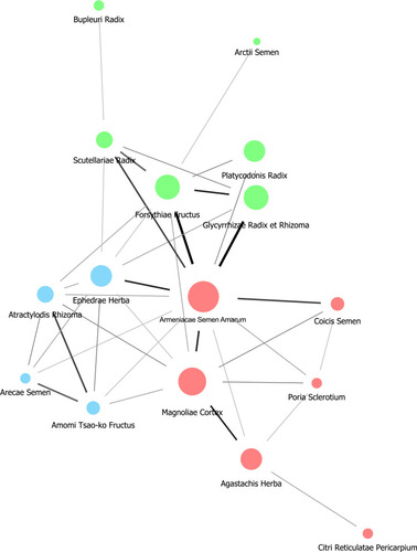 Figure 1 Herb network for mild stage.