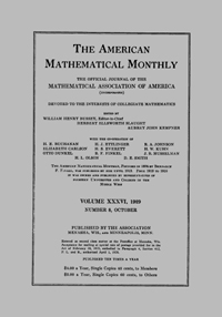 Cover image for The American Mathematical Monthly, Volume 36, Issue 8, 1929