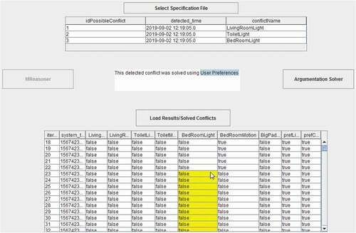 Figure 19. The argumentation solver button is enabled as potential conflict is detected.