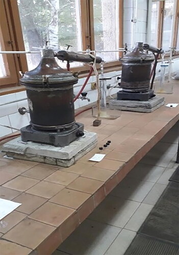 Figure 2. Laboratory copper distillation apparatus (authors’ images).