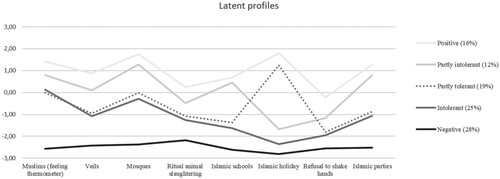 Figure 1. Centred mean scores of variables used to construct profiles.