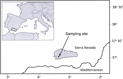 Fig. 1 Location of the study site, in the south-western Mediterranean Region.